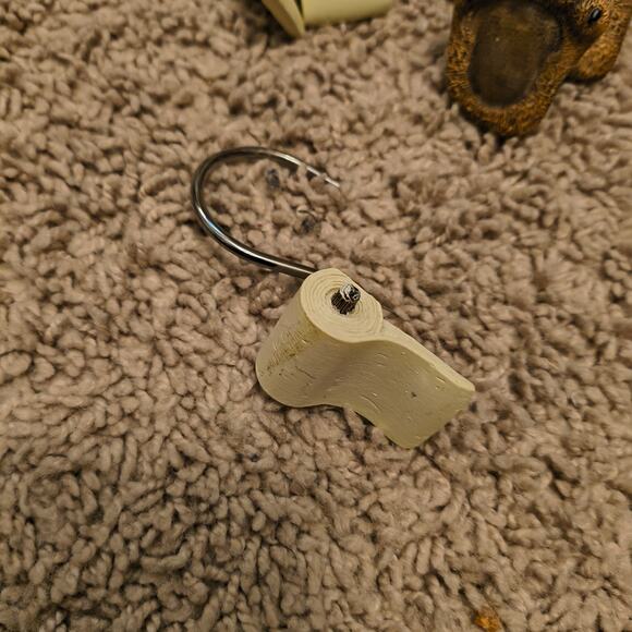 Bear Paw Claw and Toilet Paper Rustic Shower Curtain Hooks - Picture 3 of 5